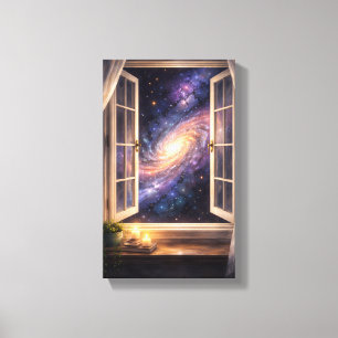 Galaxy-Fenster-Wandkunst Leinwanddruck