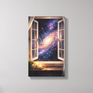 Galaxy-Fenster-Wandkunst Leinwanddruck