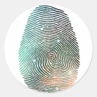 Galaxy Fingerprint Muster Runder Aufkleber