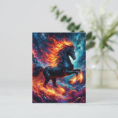 Galaxy Fire Horse Chinese New Year 2026 Postkarte (Stehend Vorderseite)