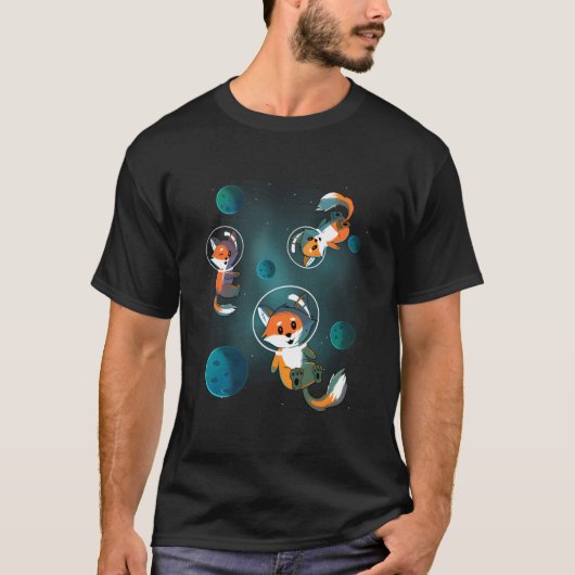 Galaxy Fox Foxes Space Stars Weihnachten Geburtsta T-Shirt (Vorderseite)