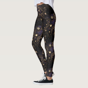 Galaxy Fraktal Moons Pattern Leggings