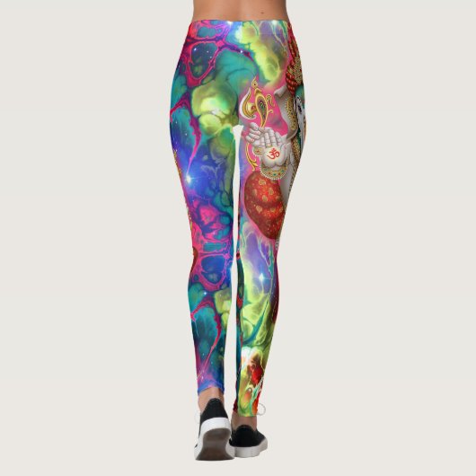 Galaxy Ganesh God Hippie Boho Psychedelic Leggings (Rückseite)