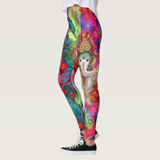Galaxy Ganesh God Hippie Boho Psychedelic Leggings (Links)