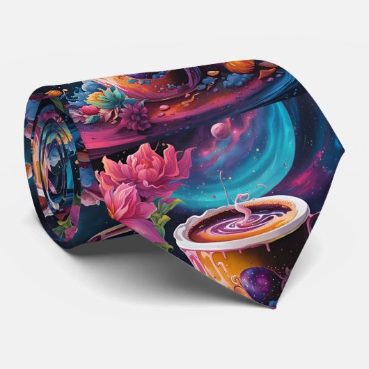 Galaxy Garden-Kaffee Krawatte (Gerollt)