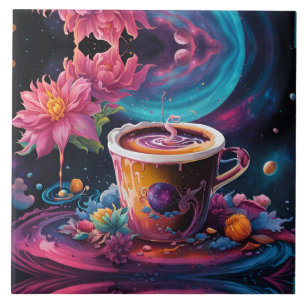 Galaxy Garden Kaffee Kunst Fliese