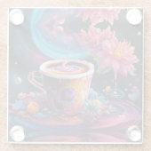 Galaxy Garden Kaffee Kunst Glasuntersetzer (Rückseite)