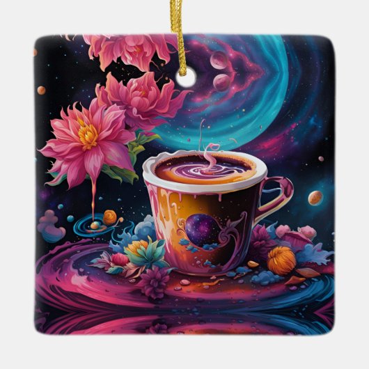 Galaxy Garden Kaffee Kunst Keramikornament (Vorderseite)