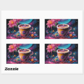 Galaxy Garden-Kaffee Rechteckiger Aufkleber (Blatt)