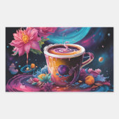 Galaxy Garden-Kaffee Rechteckiger Aufkleber (Vorderseite)