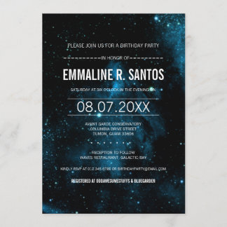 Galaxy Geburtstagsparty Einladung