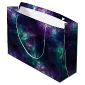 Galaxy Geschenktasche Geburtstagsparty Weltraum Große Geschenktüte (Rückseite Schrägansicht)