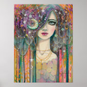 Galaxy Girl Beautiful Boho Sinti und Roma Fantasy Poster (Vorne)