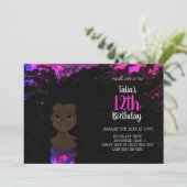 Galaxy Girl Birthday Einladung | Magic Shade 1 (Stehend Vorderseite)