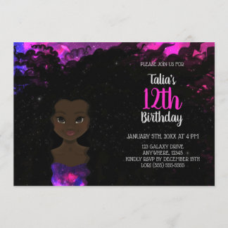 Galaxy Girl Birthday Einladung | Magic Shade 1
