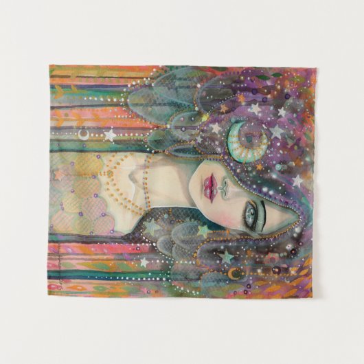 Galaxy Girl Bohemisch Fantasy von Molly Harrison Wandteppich (Vorderseite (Horizontal))