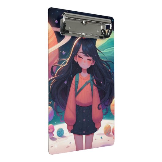 Galaxy girl mini klemmbrett (Schrägansicht)