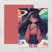 Galaxy girl postkarte (Vorne/Hinten)