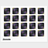 Galaxy Glitzer Back Soy Candle Labels Quadratischer Aufkleber (Blatt)