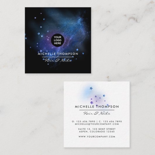 Galaxy Glitzer Business Card Quadratische Visitenkarte (Vorne/Hinten)