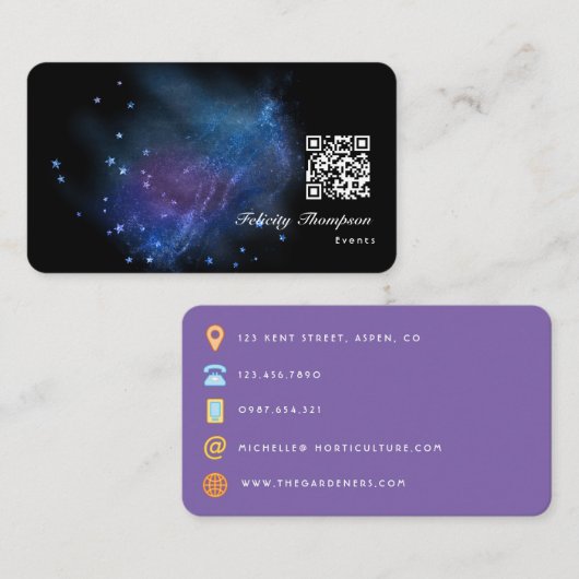 Galaxy Glitzer Business Card Visitenkarte (Vorne/Hinten)