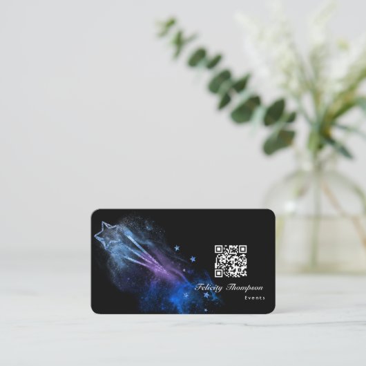 Galaxy Glitzer Visitenkarte (Stehend Vorderseite)