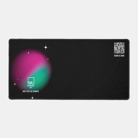 Galaxy Glow Benutzerdefiniertes Logo QR Code Elega Schreibtischunterlage (Vorderseite)