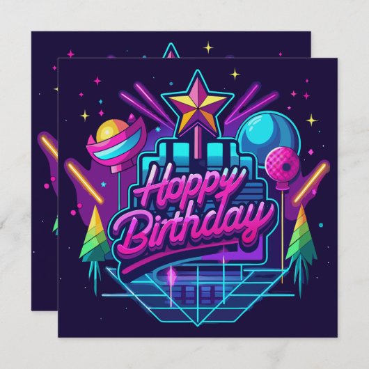 Galaxy Glow Einladung (Vorne/Hinten)