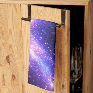 Galaxy Glow: Funkeln Ultraviolett und Blue Star Geschirrtuch