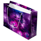 Galaxy Glow | Kosmisches Blau, Lila und rosa Marmo Große Geschenktüte (Vorderseite Schrägansicht)