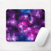 Galaxy Glow | Kosmisches Blau, Lila und rosa Marmo Mousepad (Mit Mouse)