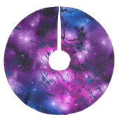Galaxy Glow | Kosmisches Blau, Lila und rosa Marmo Polyester Weihnachtsbaumdecke (Vorderseite)