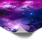 Galaxy Glow | Kosmisches Blau, Lila und rosa Marmo Poster (Ecke)