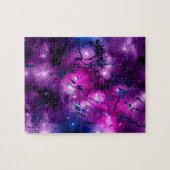 Galaxy Glow | Kosmisches Blau, Lila und rosa Marmo Puzzle (Horizontal)