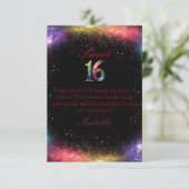 Galaxy Glow Sweet 16 Aufforderung Dankeskarte (Stehend Vorderseite)