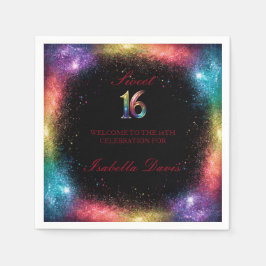 Galaxy Glow Sweet 16 Paper Napkins Serviette