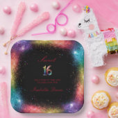 Galaxy Glow Sweet 16 Papierplatte Pappteller (Party)