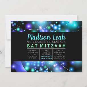 GALAXY GLOWING STARS Bat Mitzvah Einladung
