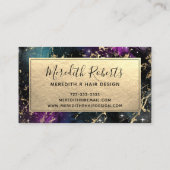 Galaxy Gold Elegantes Haar und Makeup Visitenkarte (Rückseite)