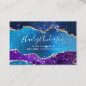 Galaxy & Gold Glitzer Aquarell Gilded Agate Visitenkarte (Vorderseite)