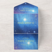 Galaxy & Gold Hochzeit in einer Einladung (Außenbereich)