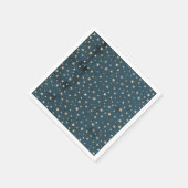 Galaxy Gold Stars Blue Paper Napkin Serviette (Ecke)