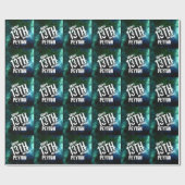 Galaxy Green Blue Personalisierte Geburtstagsparty Geschenkpapier (Flach)