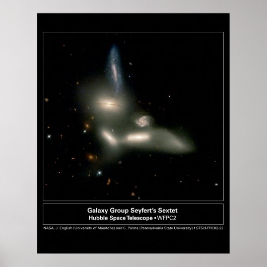 Galaxy Group Sextet Hubble Telescope Poster (Vorne)