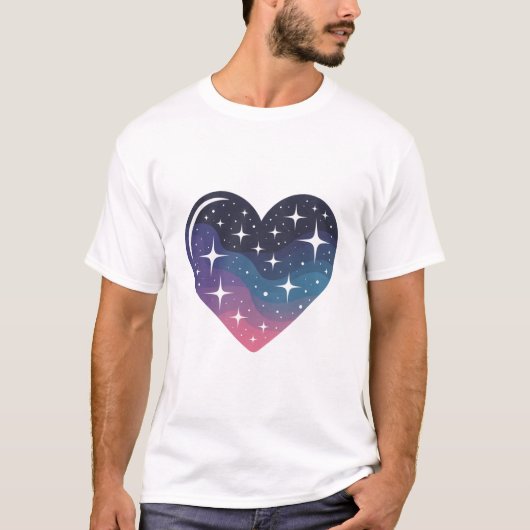 Galaxy Heart Liebe Shirt - Cosmic Couple Design (Vorderseite)