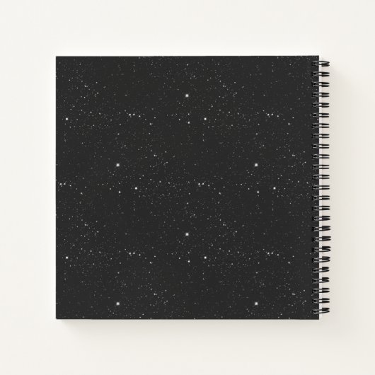 Galaxy Heart | Schwarze und Schwarze Geometrische Notizblock (Rückseite)