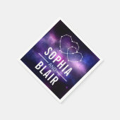 Galaxy Hearts Constellation Wedding Personalisiert Serviette (Ecke)