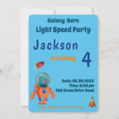 Galaxy Hero Astronaut Foto Vorlage Geburtstag (Rückseite)