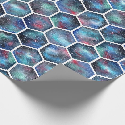 Galaxy Hexagon Muster Geschenkwrap Geschenkpapier (Ecke)