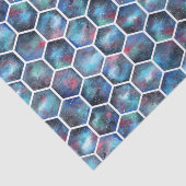 Galaxy Hexagon Muster in Deep Space Blue Seidenpapier (Ausschnitt)
